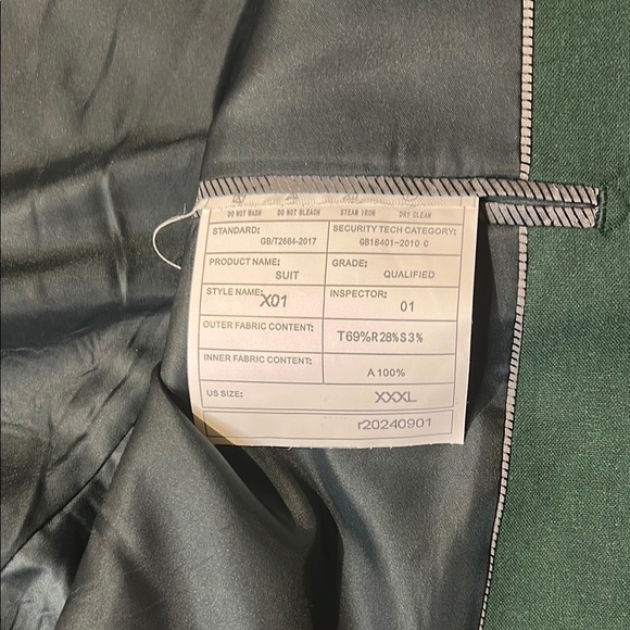 Men's Green suit Blazer. NWT. XXXL runs small. Fits like XL. - Picture 9 of 9
